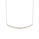 Zoë Chicco 14kt White Gold Horizontal Graduated Diamond Curved Bar Necklace