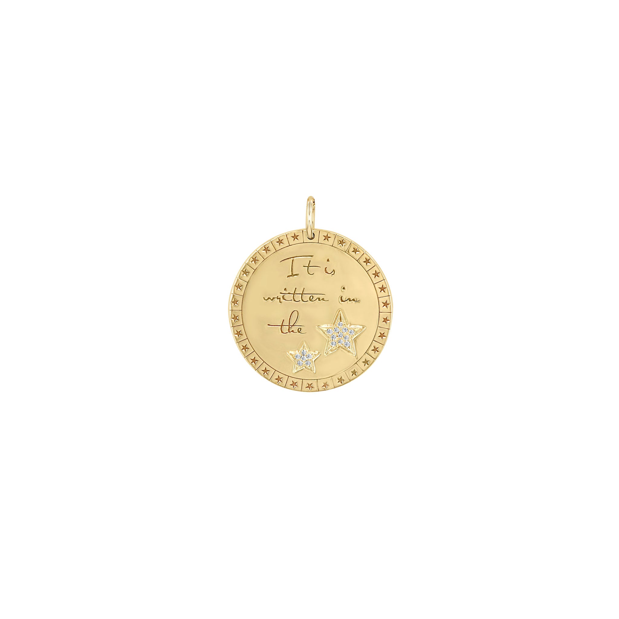 MORELLATO 8201 CIONDOLO １POINT DIAMOND STAR MOTIFS NECKRACE Zoë Chicco 14k Gold Large Diamond Mantra with Star Border