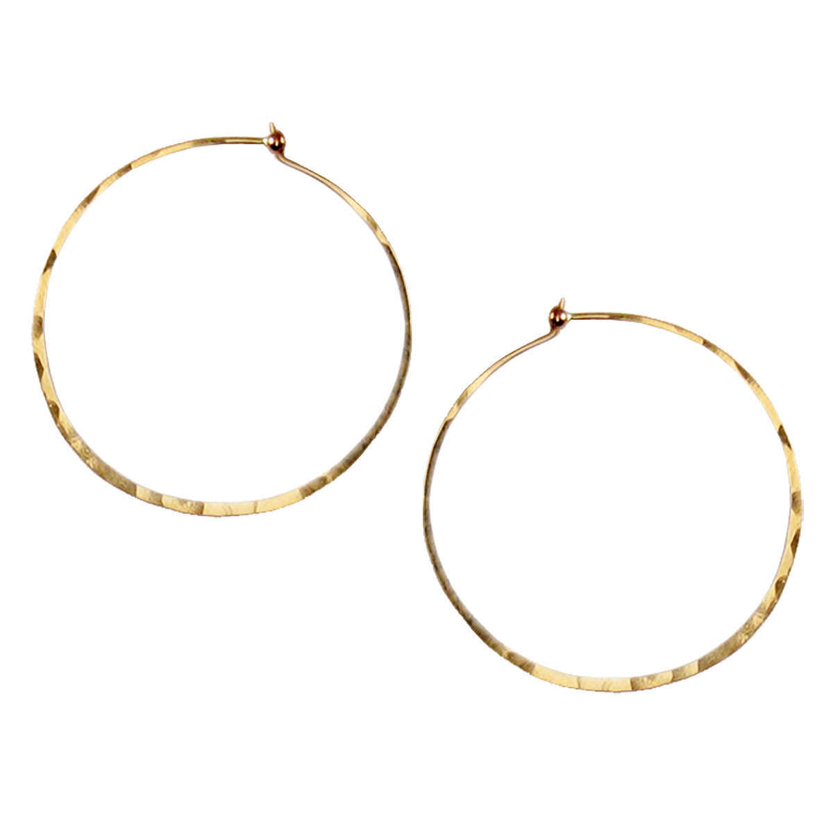 Thin 55mm Gold Filled Hammered Hoop
