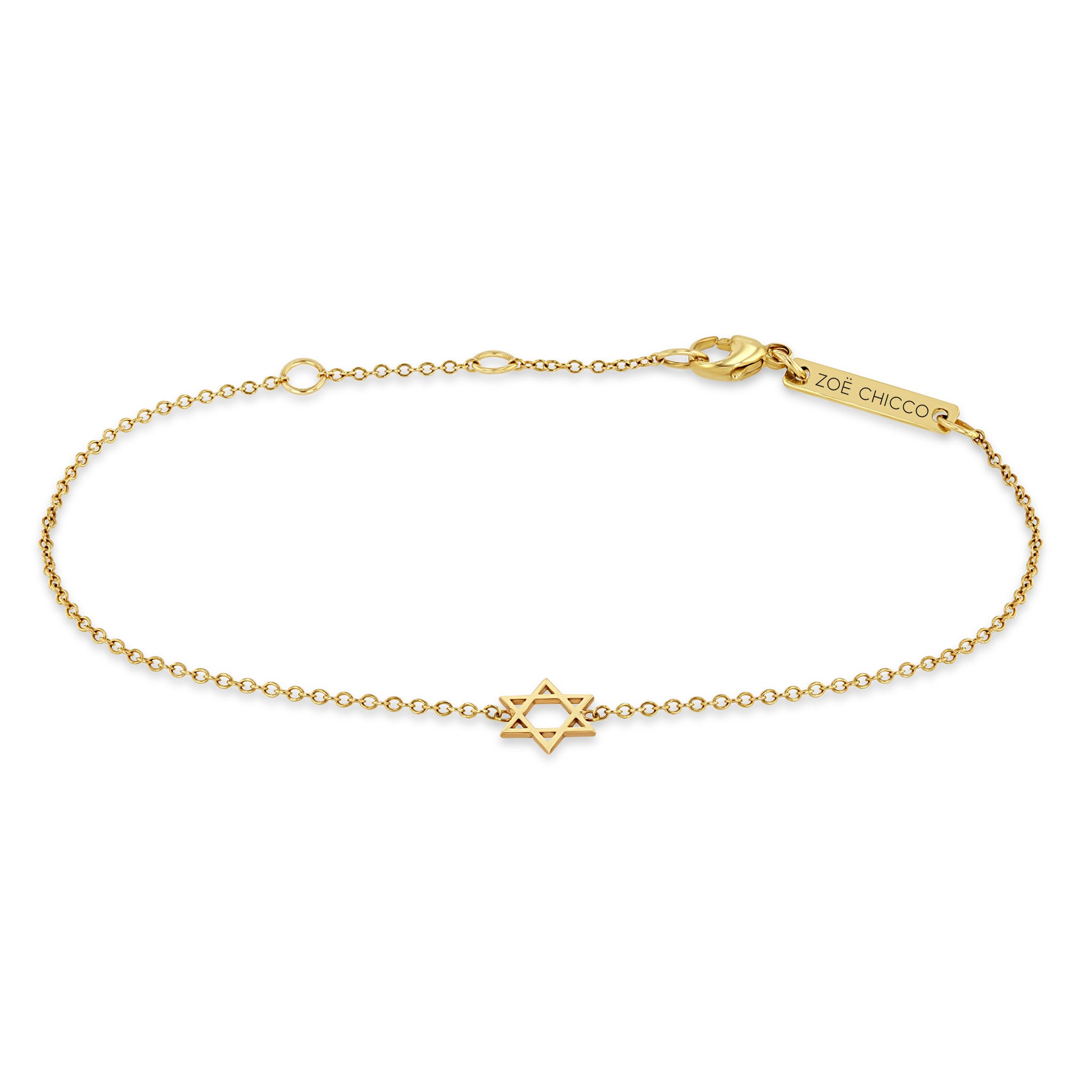 Zoë Chicco 14k Yellow Gold Midi Bitty Star of David Bracelet