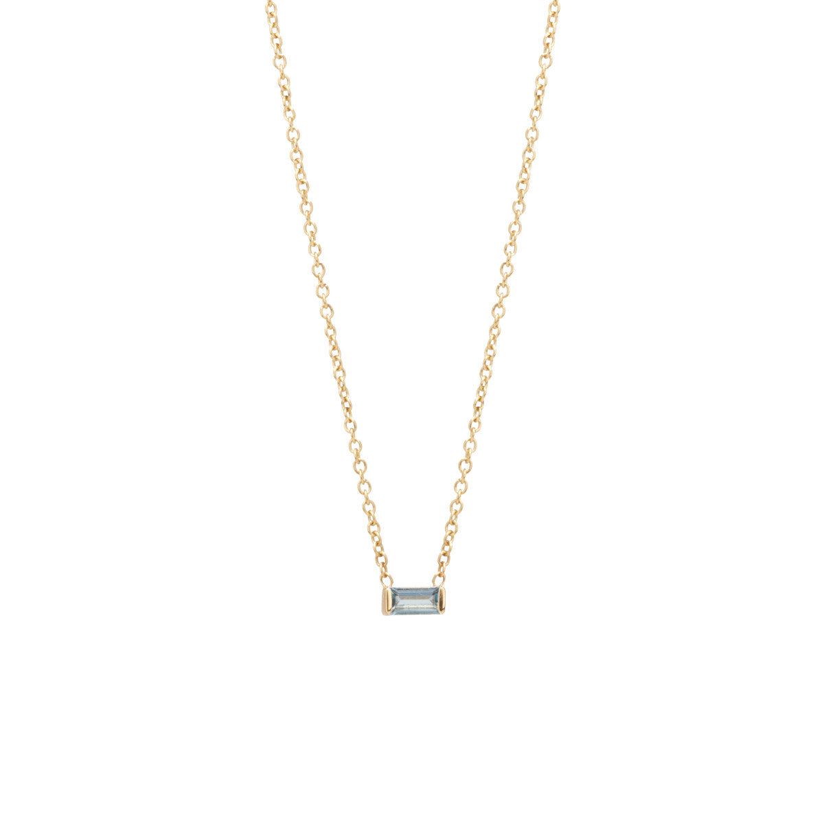 Zoë Chicco 14k Gold Aquamarine Baguette Necklace