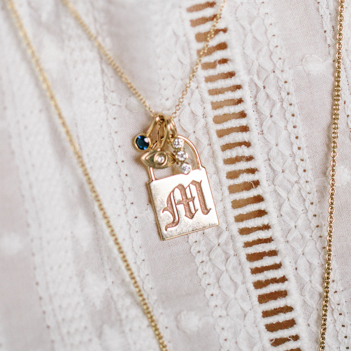 14k Single Blue Sapphire Charm - SALE