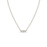 Zoë Chicco 14k Gold Baguette & 2 Prong Diamond Necklace