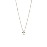 14k Mixed Cut Diamond Drop Necklace