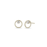 Zoë Chicco 14k White Gold Circle Diamond Prong Stud Earrings