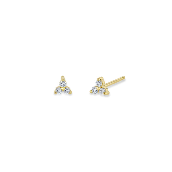 Zoë Chicco 14k Gold Tiny Prong Diamond Trio Stud Earrings