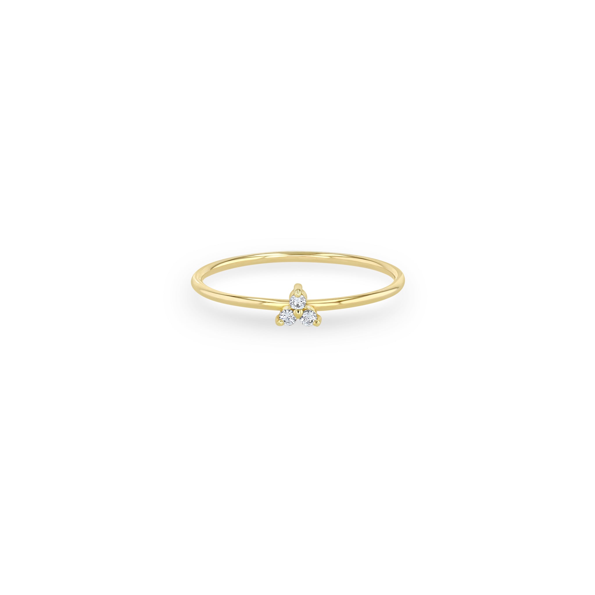 Zoë Chicco 14k Gold Tiny Prong Diamond Trio Ring