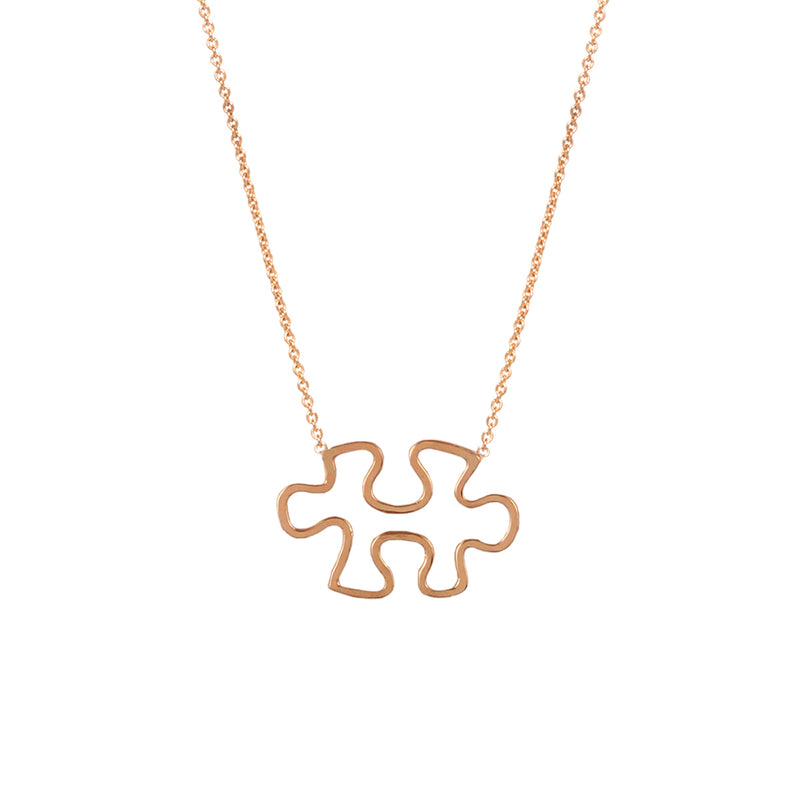 Zoe Chicco 14k Rose Gold Open Puzzle Piece Necklace