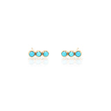 Zoe Chicco 14k Gold 3 Turquoise Bezel Bar Stud Earrings