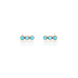 Zoe Chicco 14k Gold 3 Turquoise Bezel Bar Stud Earrings