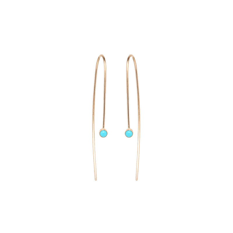 14k Turquoise Wire Earrings