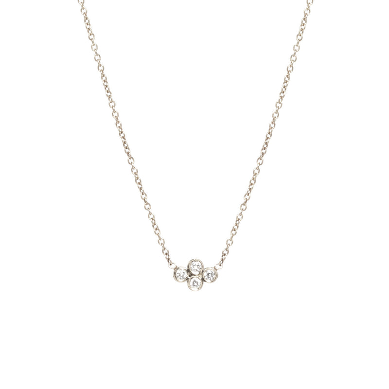 Zoë Chicco 14k Gold 1.7mm Diamond Bezel Quad Necklace