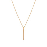 Zoë Chicco 14k Rose Gold Single Diamond Vertical Bar Pendant Necklace
