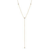 Zoë Chicco 14kt Yellow Gold 4 Floating White Diamond Lariat Necklace