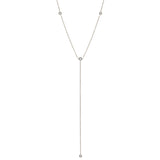 Zoë Chicco 14kt White Gold 4 Floating White Diamond Lariat Necklace