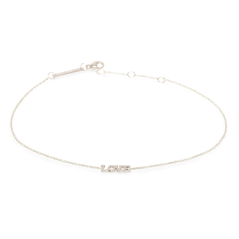 Zoë Chicco 14kt White Gold Itty Bitty LOVE Anklet