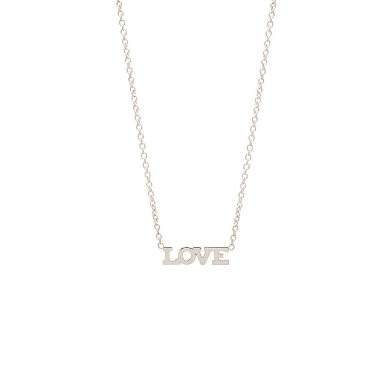 Zoë Chicco 14kt White Gold Itty Bitty LOVE Necklace