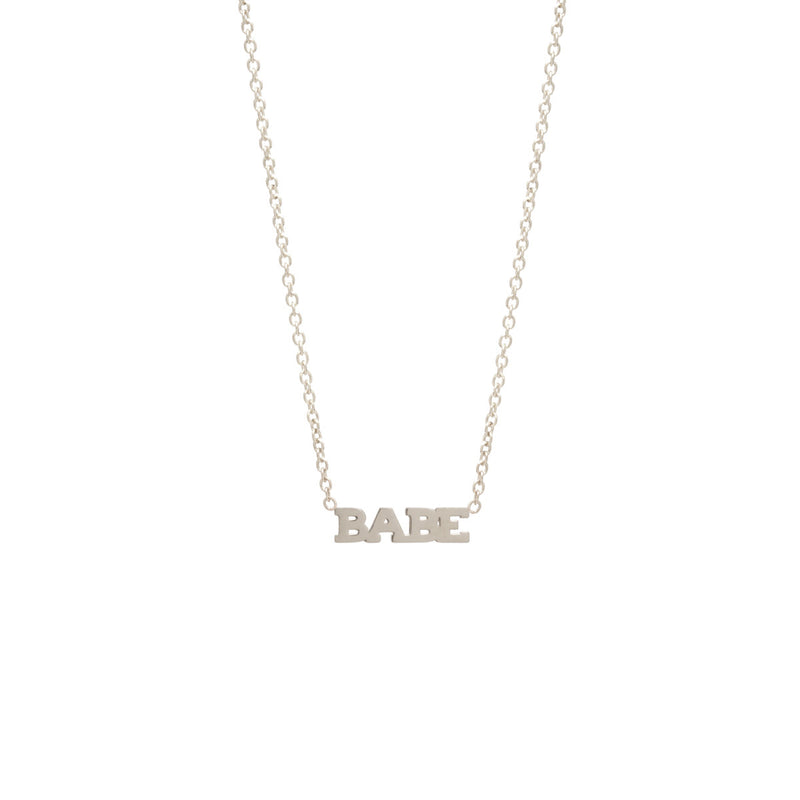 Zoë Chicco 14kt White Gold Itty Bitty BABE Necklace