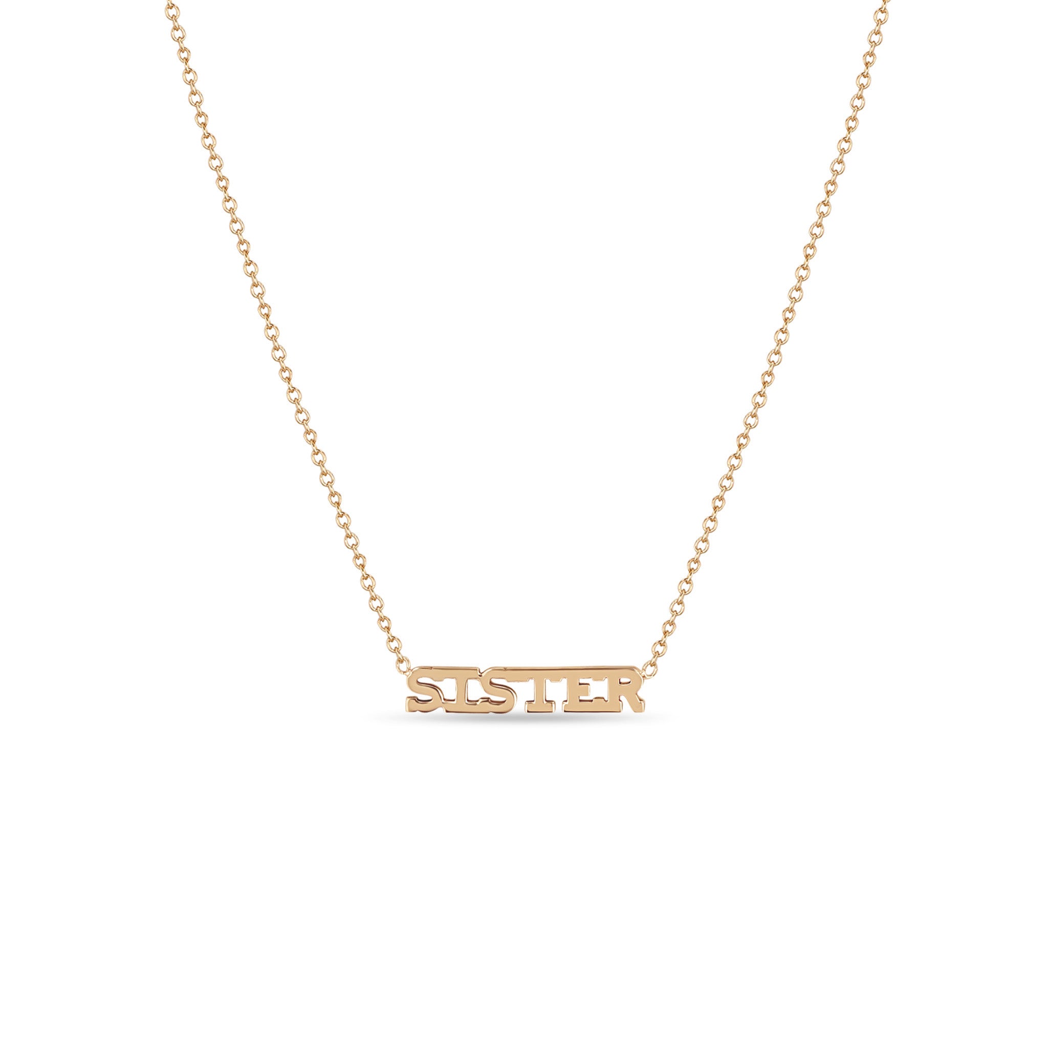 Zoë Chicco 14kt Gold Itty Bitty SISTER Necklace