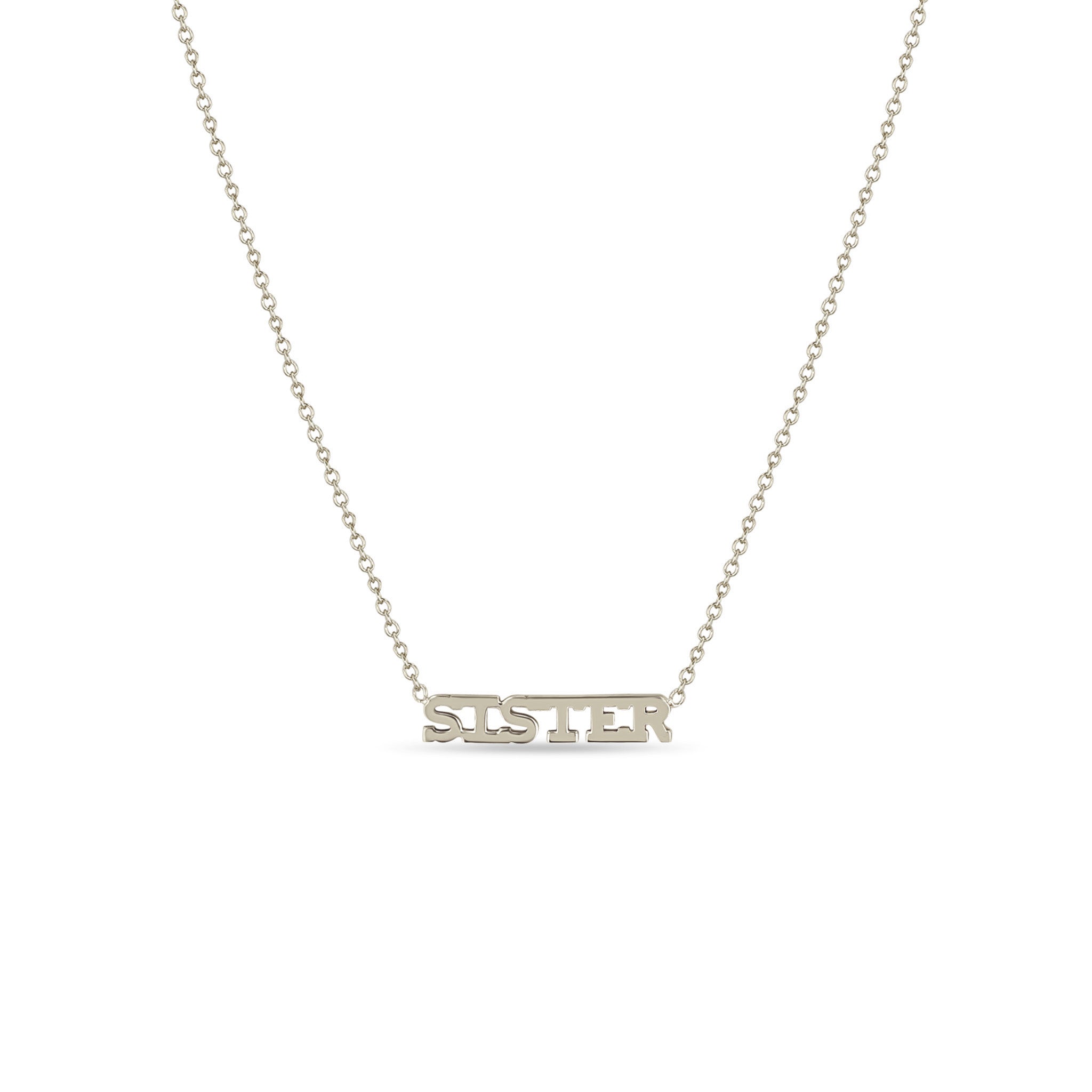 Zoë Chicco 14kt Gold Itty Bitty SISTER Necklace