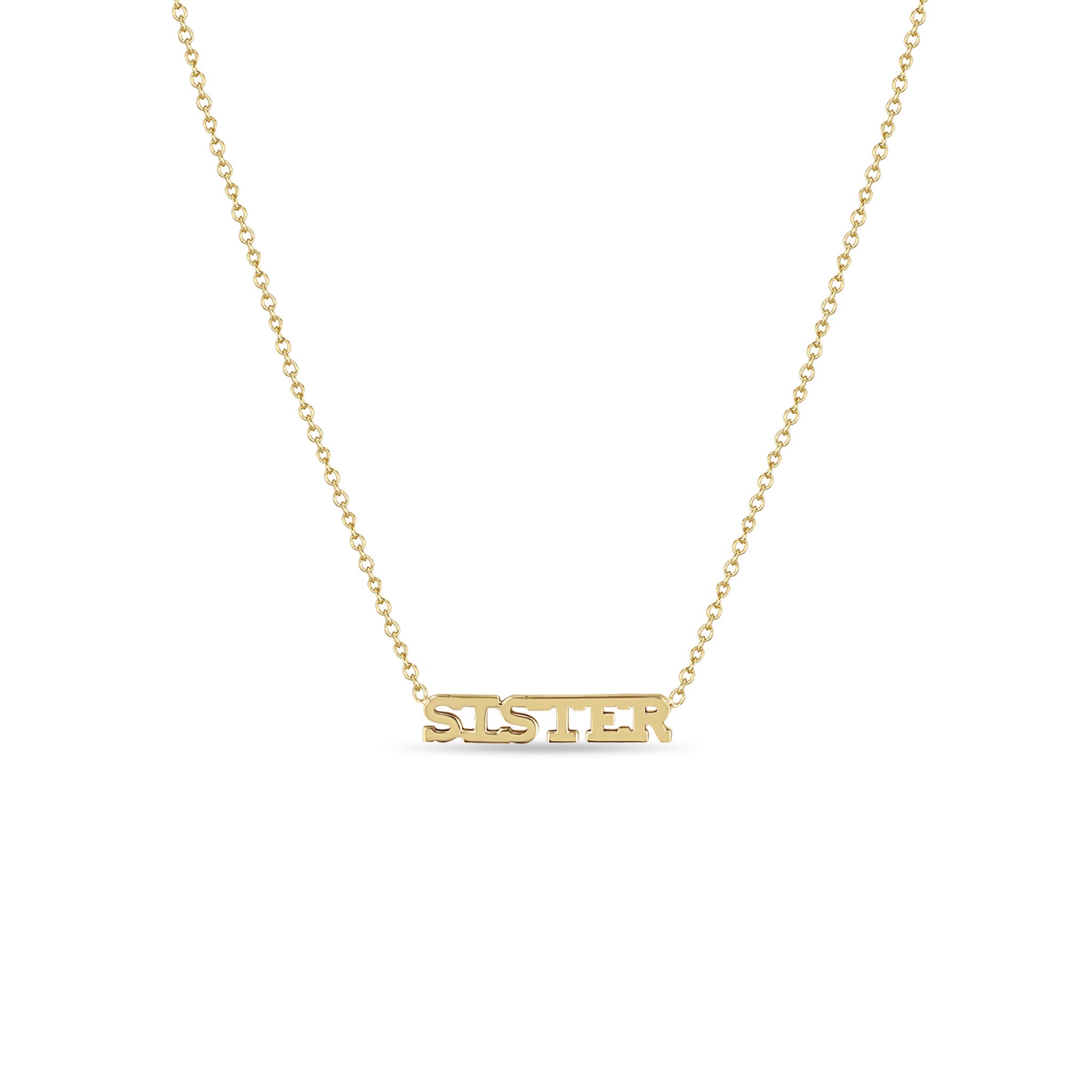 Zoë Chicco 14kt Gold Itty Bitty SISTER Necklace