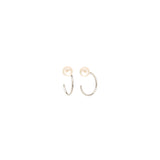 14k Pearl Reverse Huggie Hoop Earrings