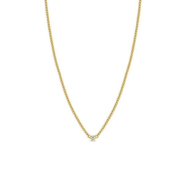 Zoë Chicco 14k Gold Diamond Bezel XS Curb Chain Necklace