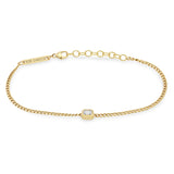Zoë Chicco 14k Gold Emerald Cut Diamond XS Curb Chain Bracelet