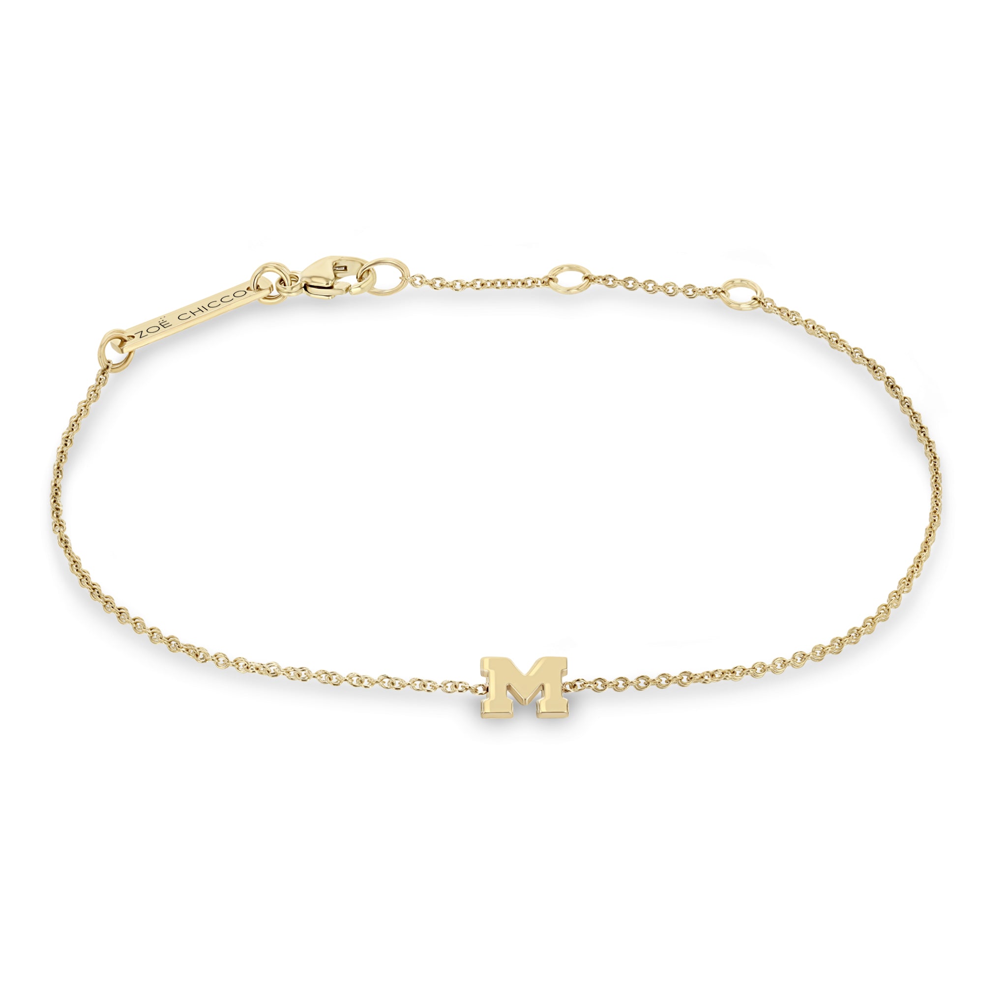 Zoë Chicco 14kt Gold Initial Letter Bracelet