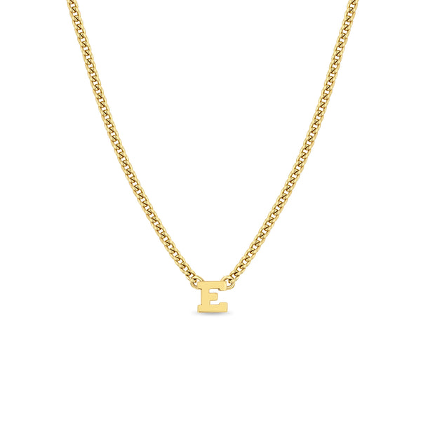 Zoë Chicco 14kt Gold Curb Chain Initial Letter Necklace