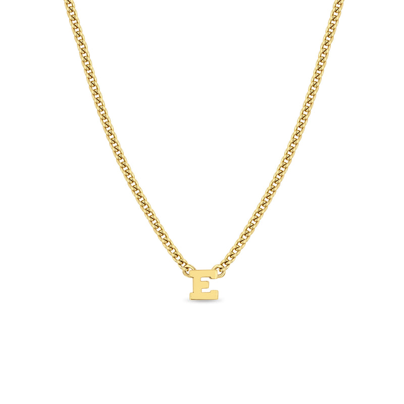 Zoë Chicco 14kt Gold Curb Chain Initial Letter Necklace
