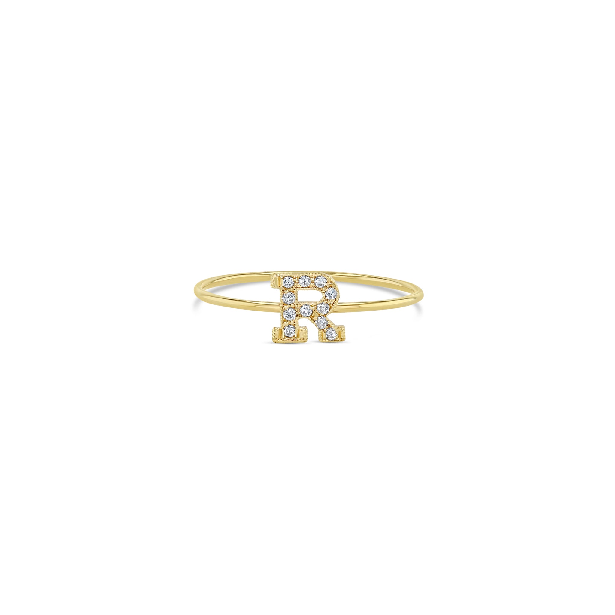 Zoë Chicco 14k Gold Pavé Diamond Initial Letter Ring – ZOË CHICCO