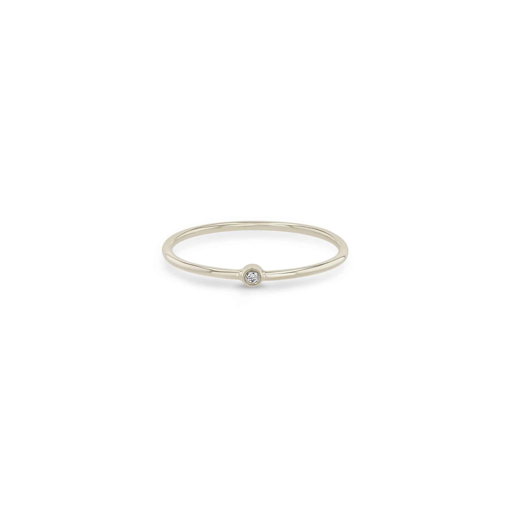 14k Diamond Bezel Thin Band Ring - SALE