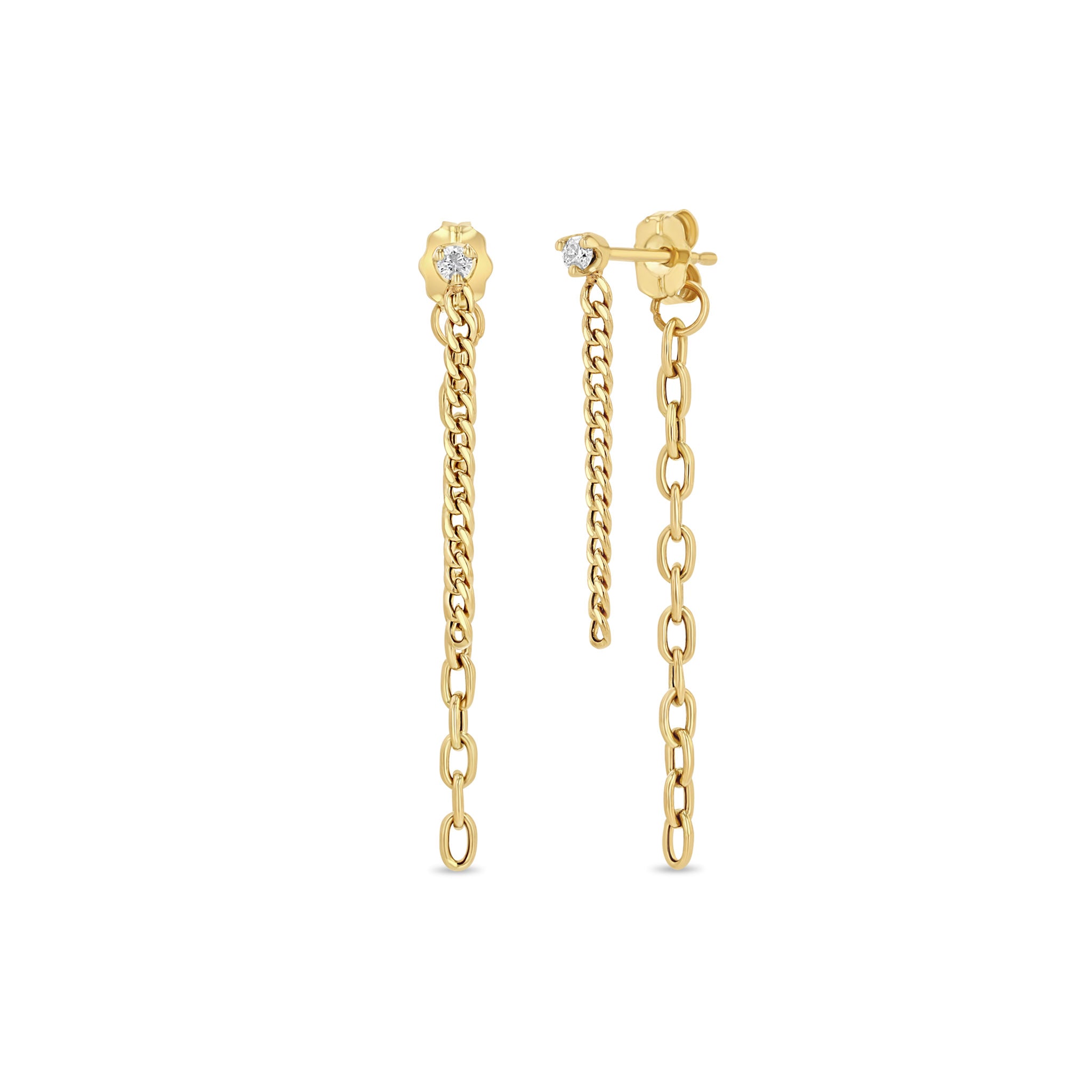 Zoë Chicco 14k Gold Graduated Diamond Bezel Bar Drop Hook Earrings – ZOË  CHICCO