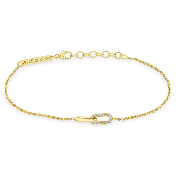 Zoë Chicco 14k Gold & Pavé Diamond Double Link Bracelet