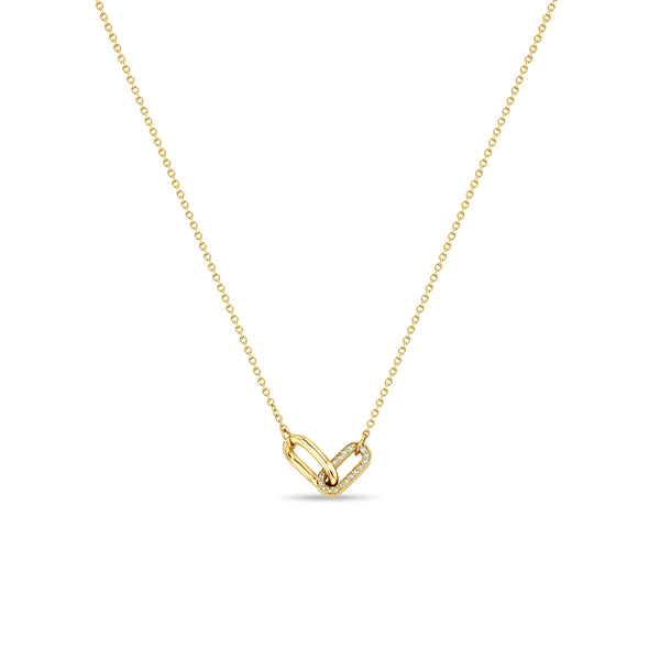 Zoë Chicco 14k Gold & Pavé Diamond Double Link Necklace