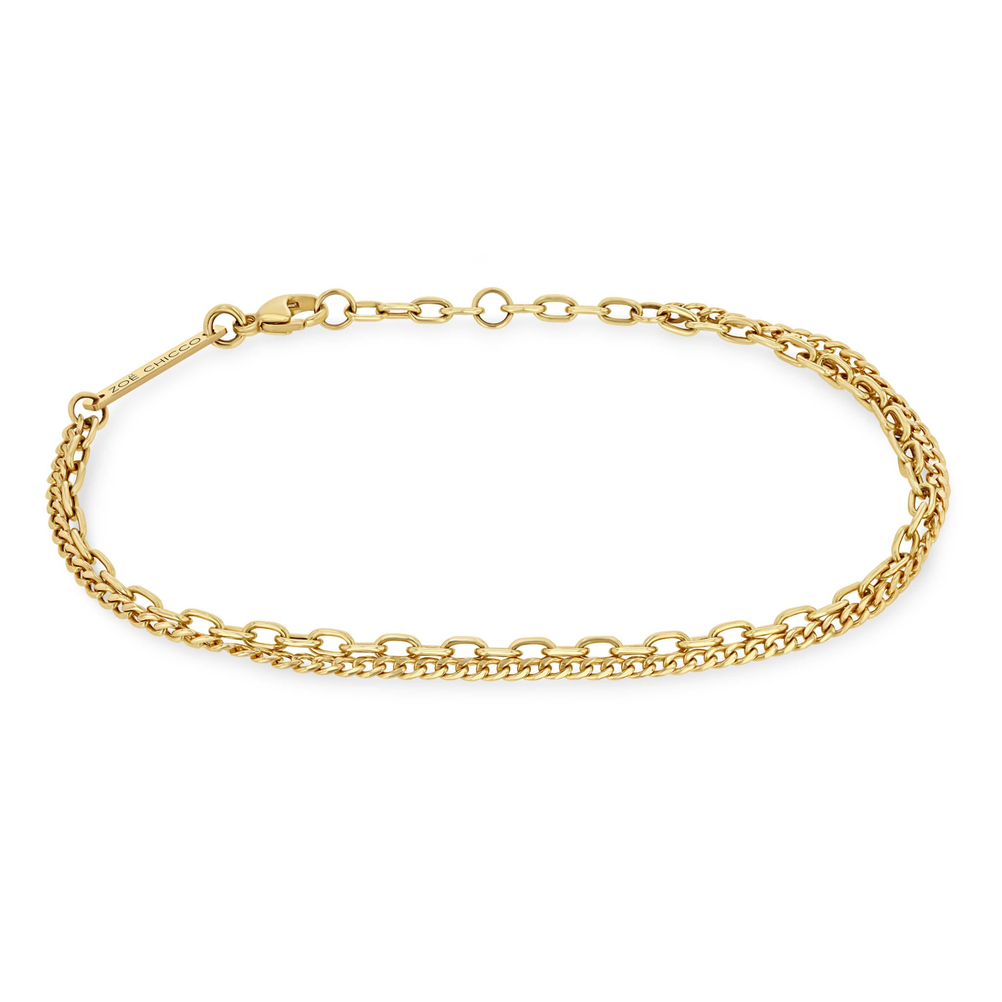 Rose Gold Double Line Supple Bracelet