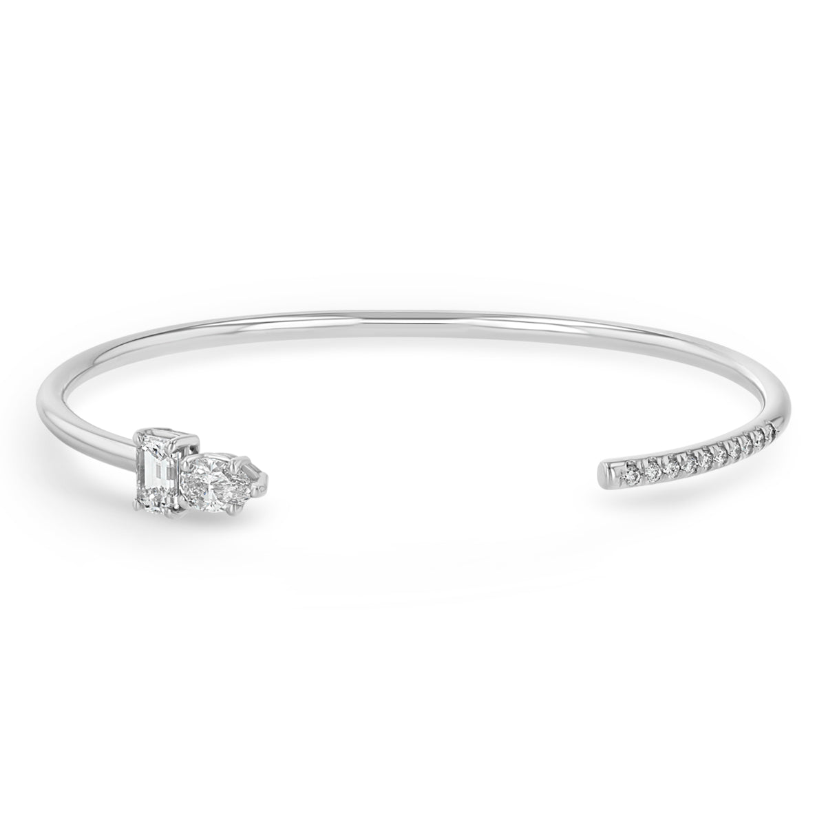 Zoë Chicco Platinum Mixed Pear & Emerald Cut Diamonds with Pavé