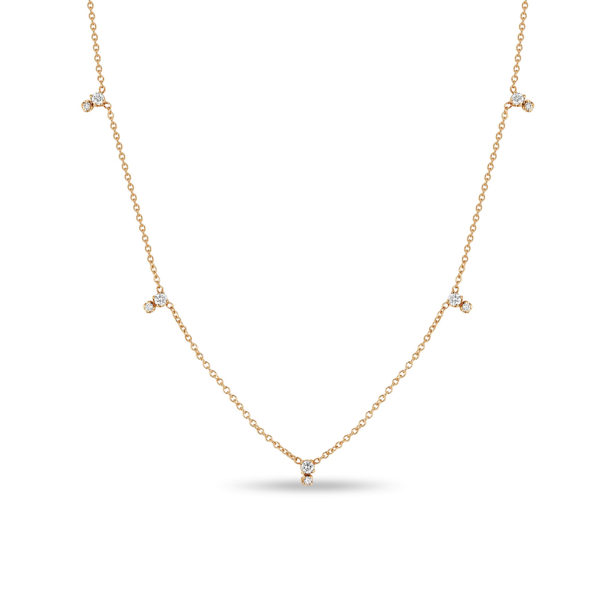 Zoë Chicco 14k Gold Stacked Prong Diamond Station Necklace