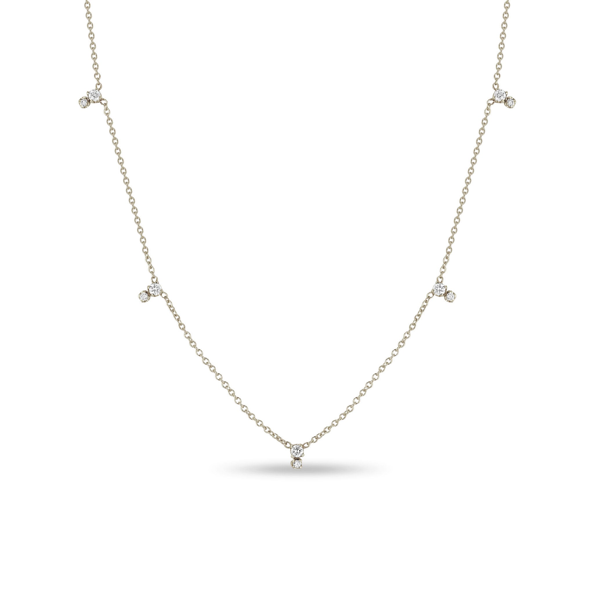 Zoë Chicco 14k Gold Stacked Prong Diamond Station Necklace