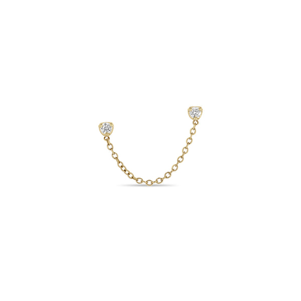 Zoë Chicco 14k Gold Prong Diamond Double Stud Chain Earring