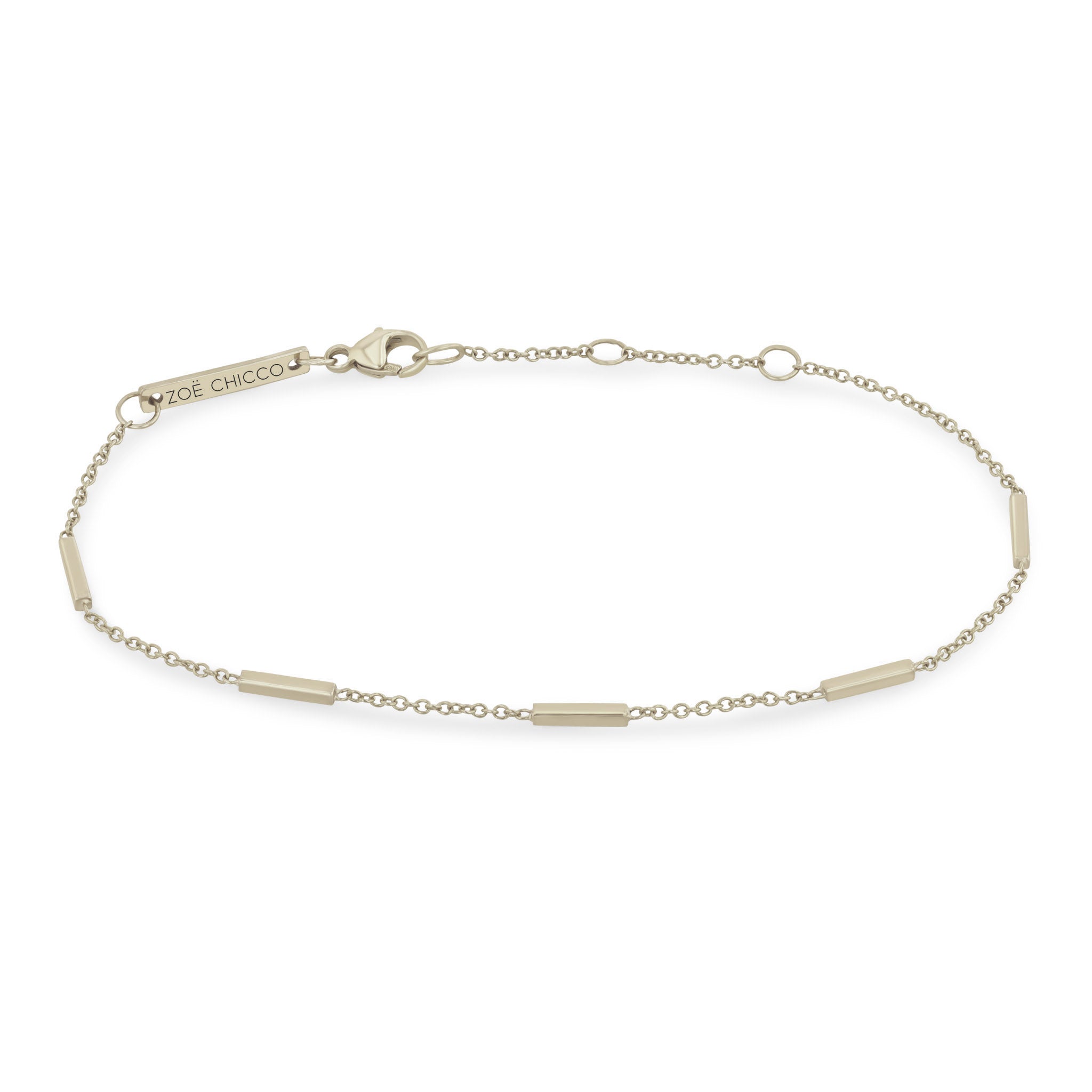 Zoë Chicco 14k White Gold 5 Horizontal Tiny Bar Station Bracelet