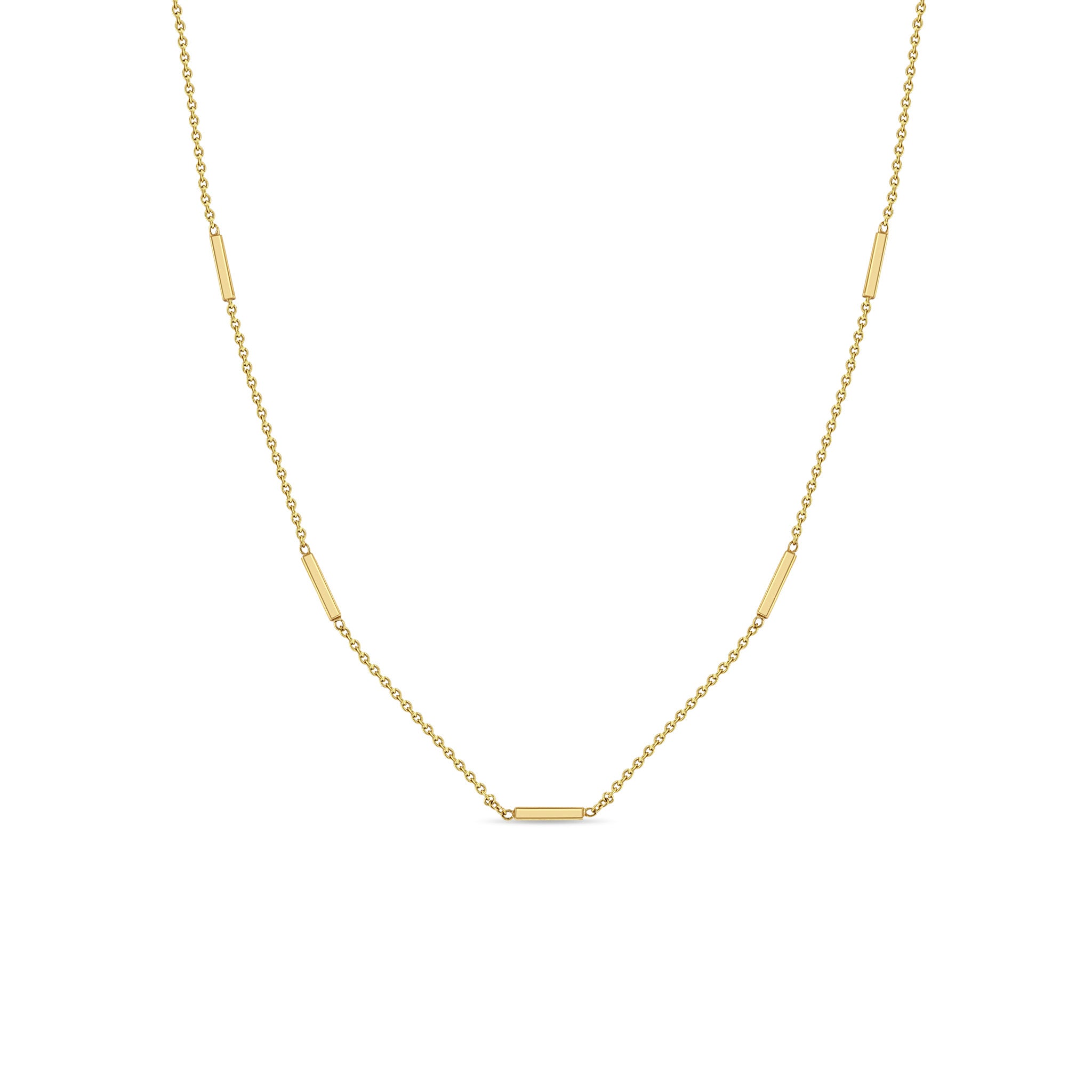 Zoë Chicco 14k Yellow Gold 5 Horizontal Tiny Bar Station Necklace