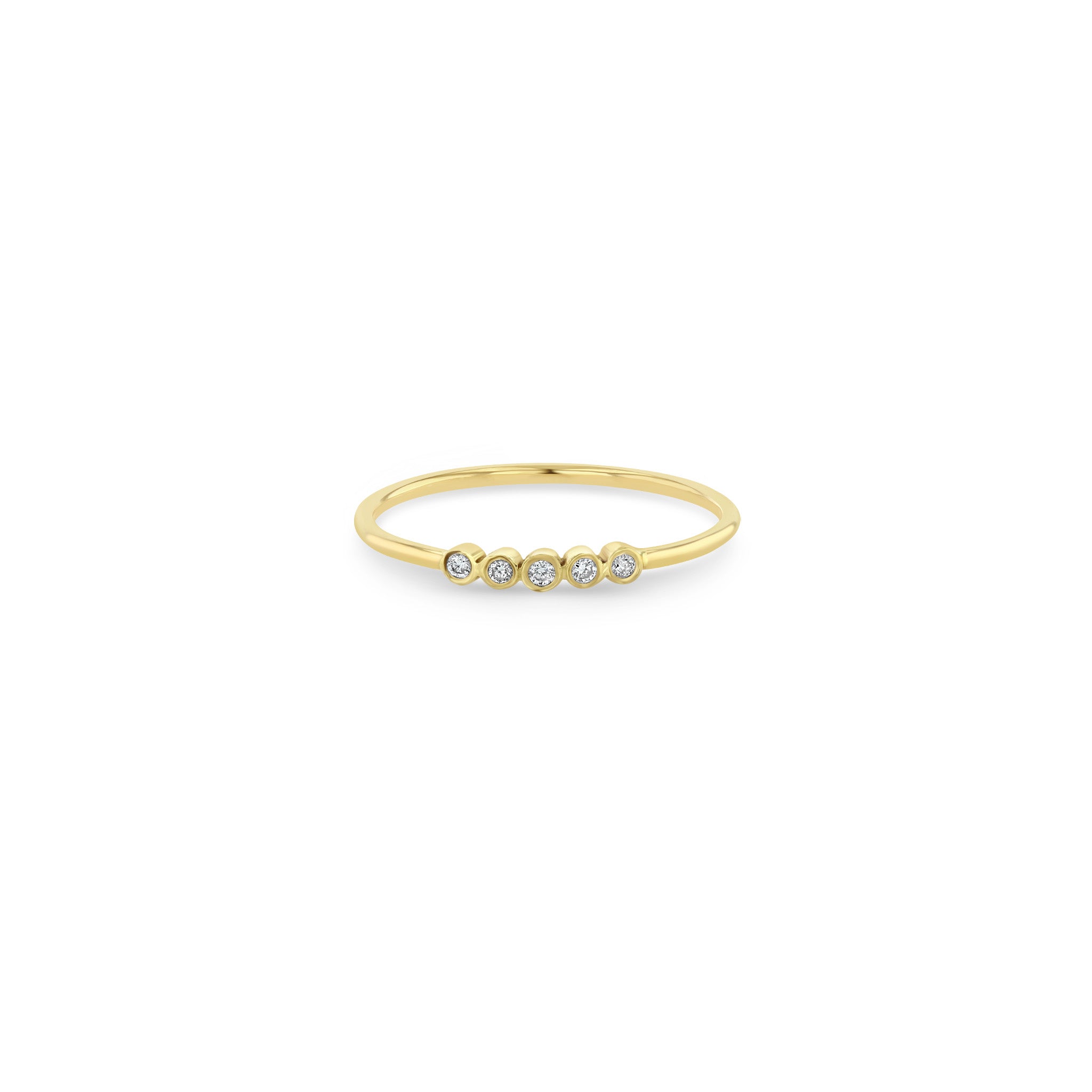 Zoë Chicco 14k Gold 5 Tiny Diamond Bezel Bar Ring