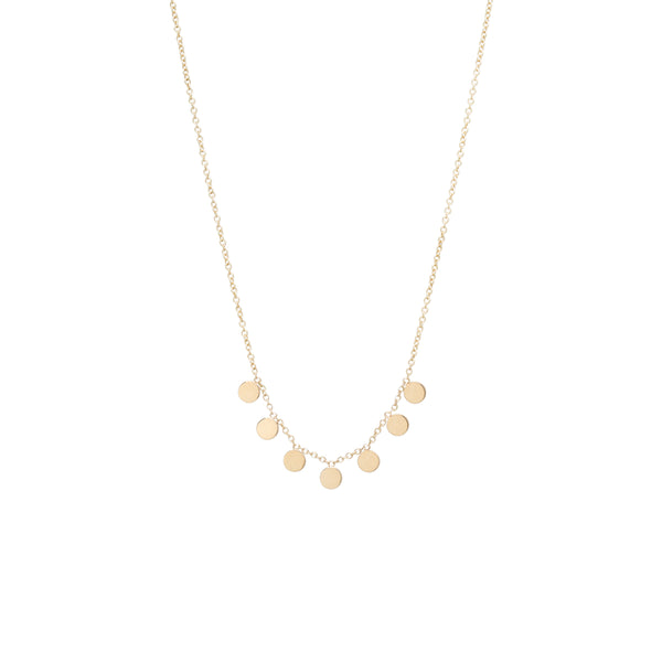 Zoë Chicco 14kt Yellow Gold 7 Itty Bitty Round Disc Necklace
