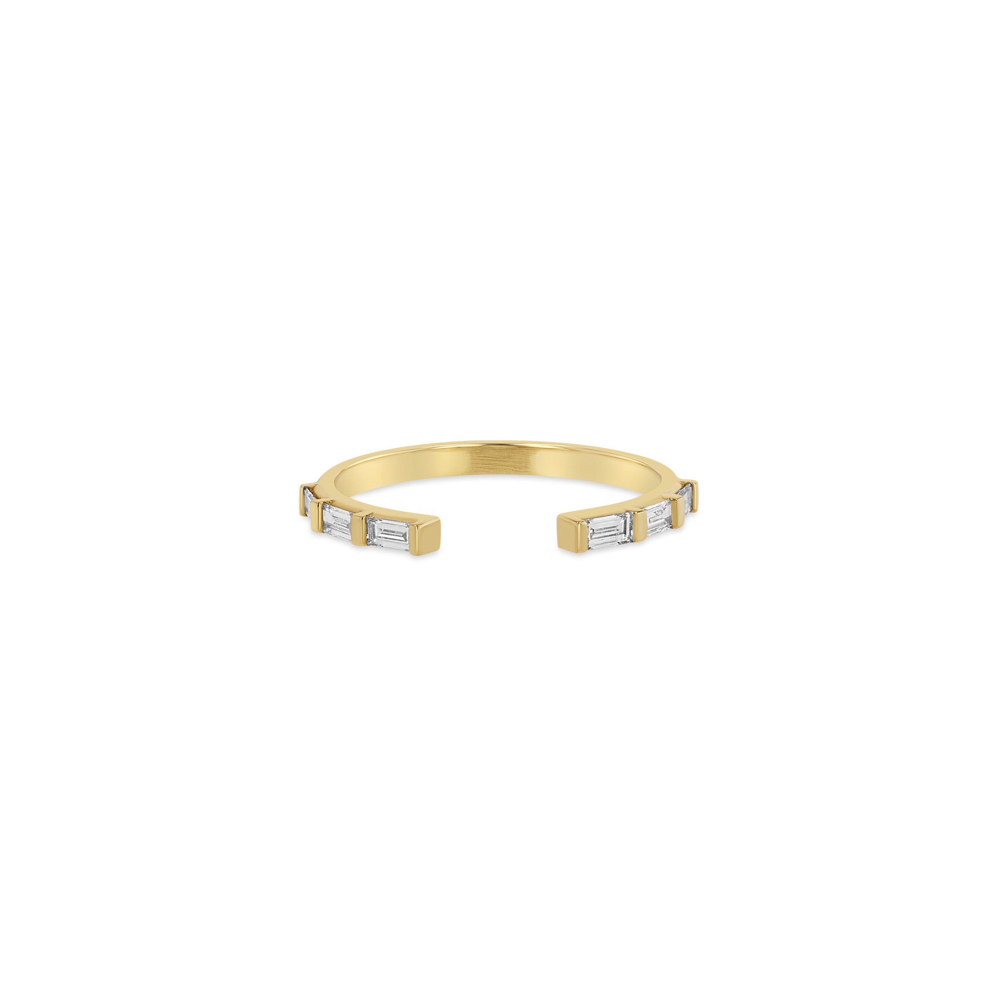 Zoë Chicco 14k Gold 6 Baguette Diamond Open Ring