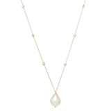 Zoë Chicco 14k Gold Baroque Pearl & Floating Diamond Station Necklace