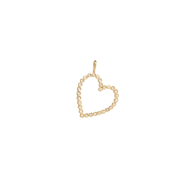 Zoë Chicco 14k Gold Diamond Bezel Angled Heart Charm Pendant