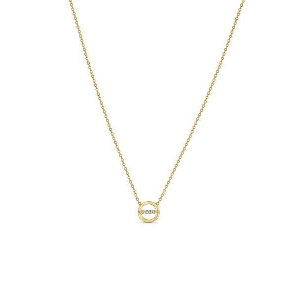 Zoë Chicco 14k Gold Pavé Diamond Line Circle Necklace