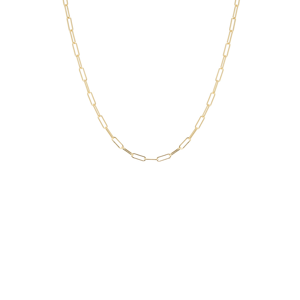 14k Gold Small Paperclip Chain